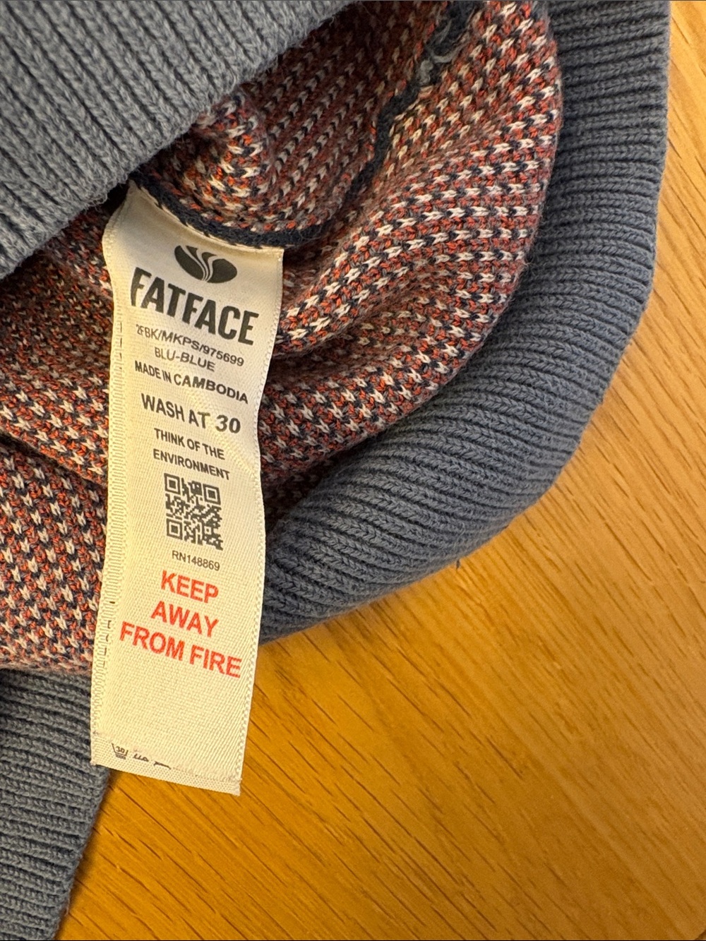 Fat Face Boys Blue/Gray Zip-Up Sweater with Wolf and Forest Motif - size 6/7 - Picture 5 of 8